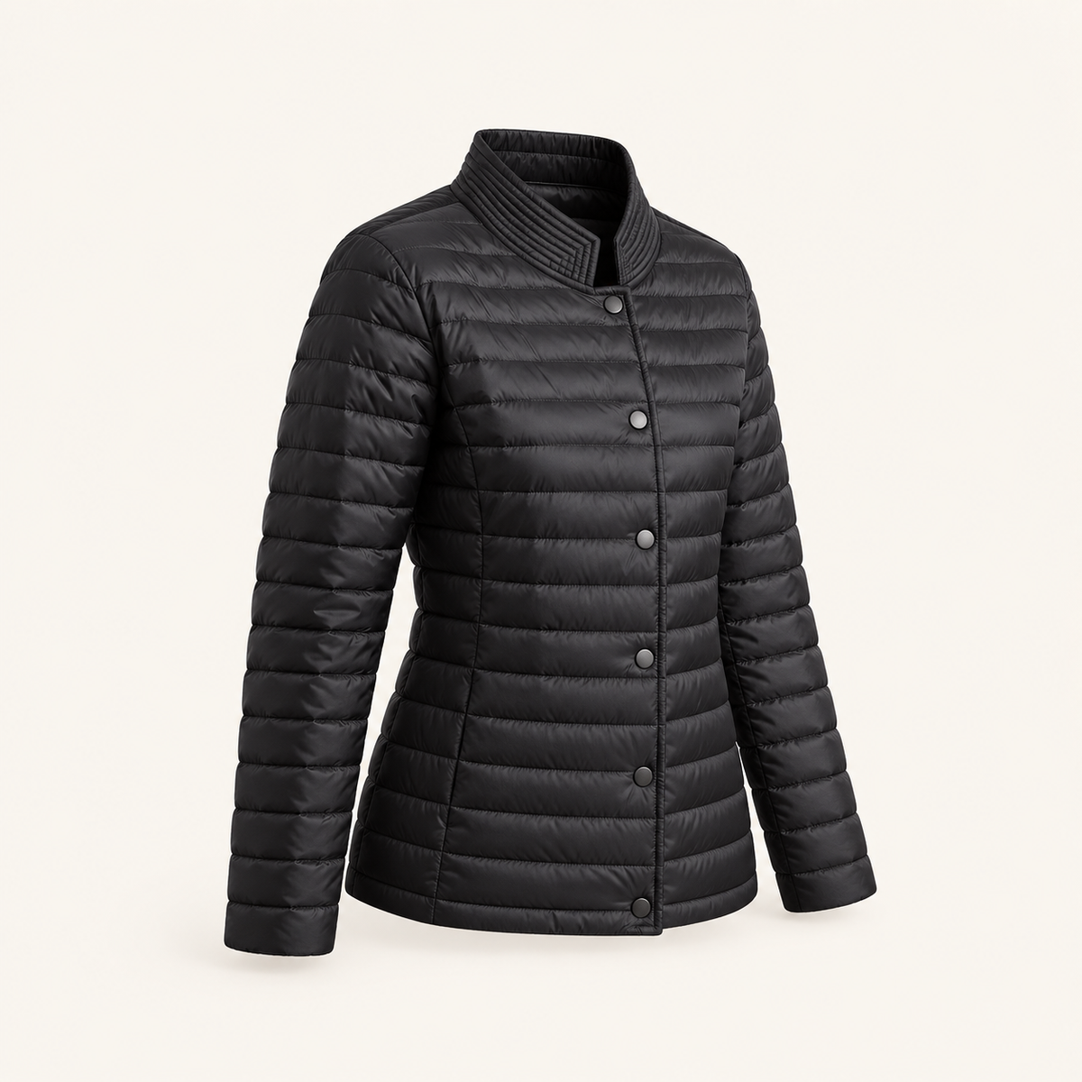 Doudoune randonnée femme noire – vue trois-quarts