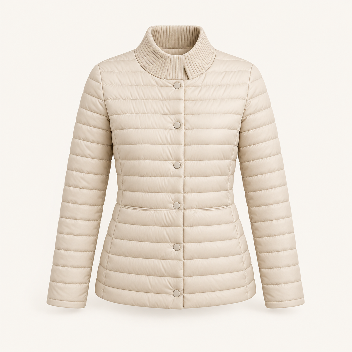 Doudoune randonnée femme beige – vue de face