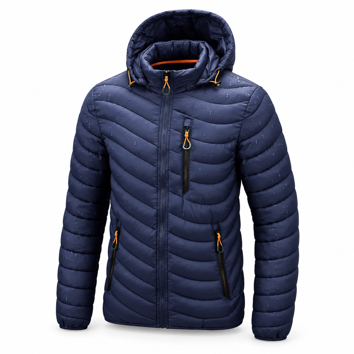 Doudoune respirante homme bleu marine - surface déperlante avec gouttes