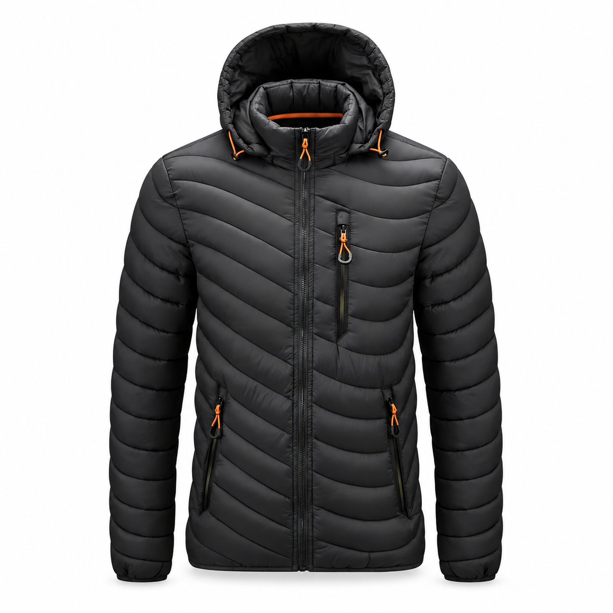Doudoune respirante homme - vue de face noire