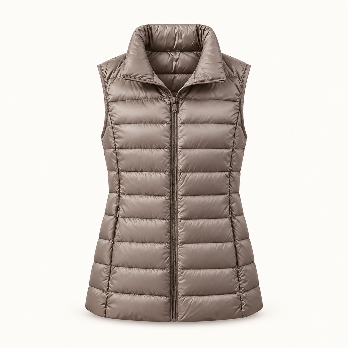 Doudoune sans manche randonnée femme – Taupe