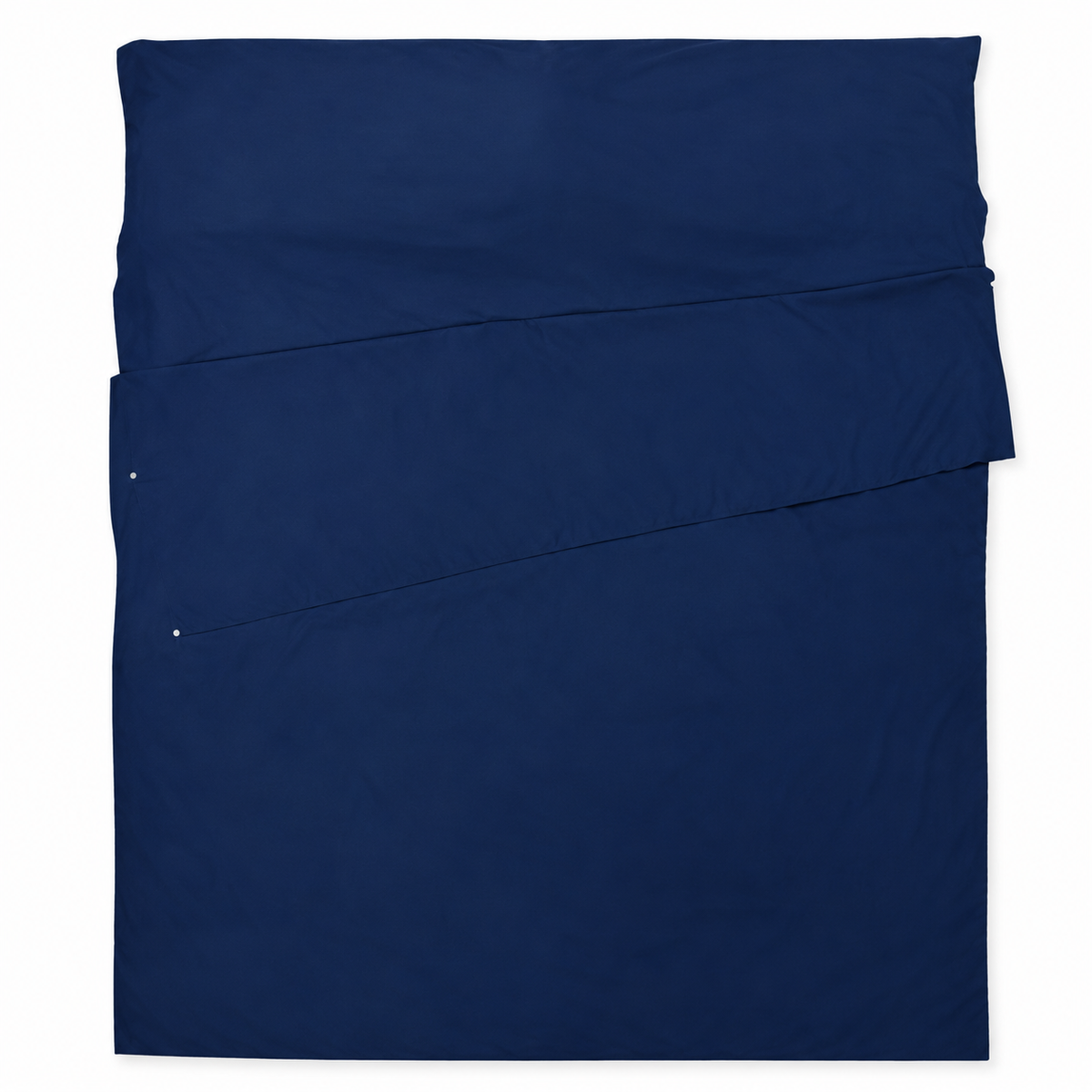 Drap de sac de couchage rectangulaire bleu — packshot à plat