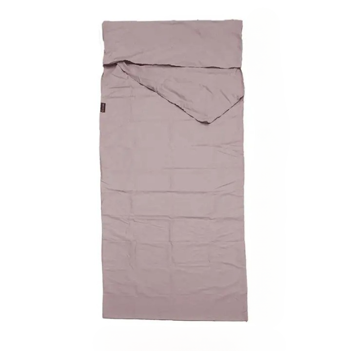 Drap Sac de Couchage Gris Ultra Léger en Coton sur fond blanc