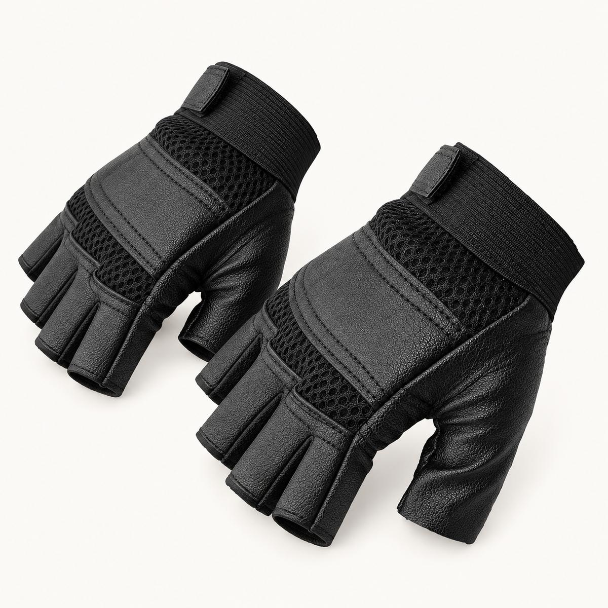 Gant alpinisme — paire noire, vue dorsale principale