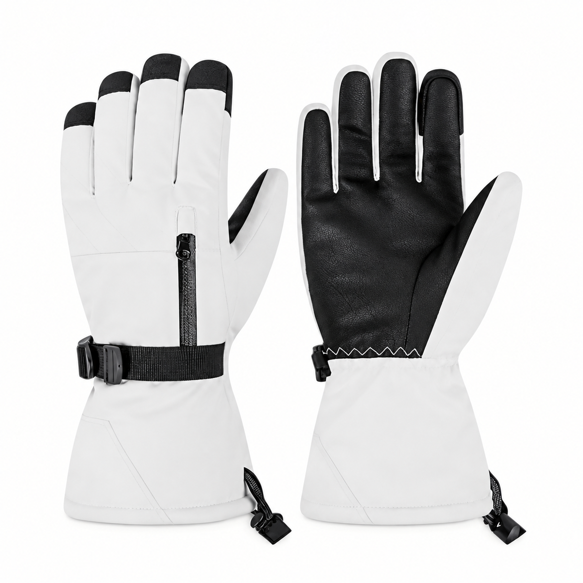 Gants tactiles randonnée — paire blanc et noir — packshot principal
