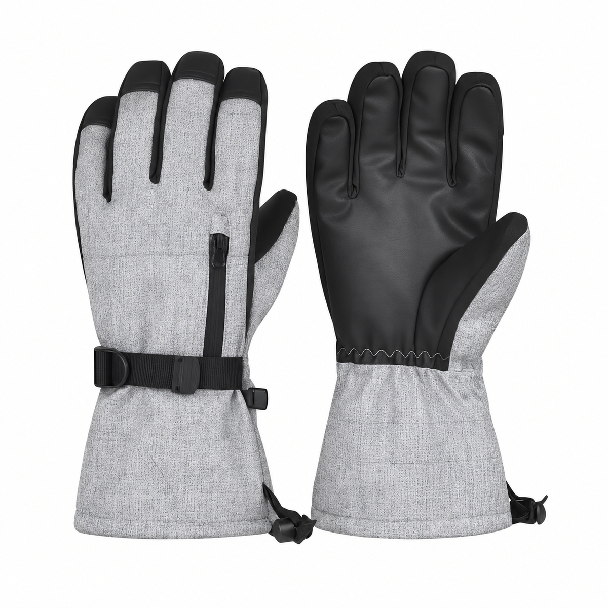 Gants tactiles randonnée — paire gris et noir — packshot principal