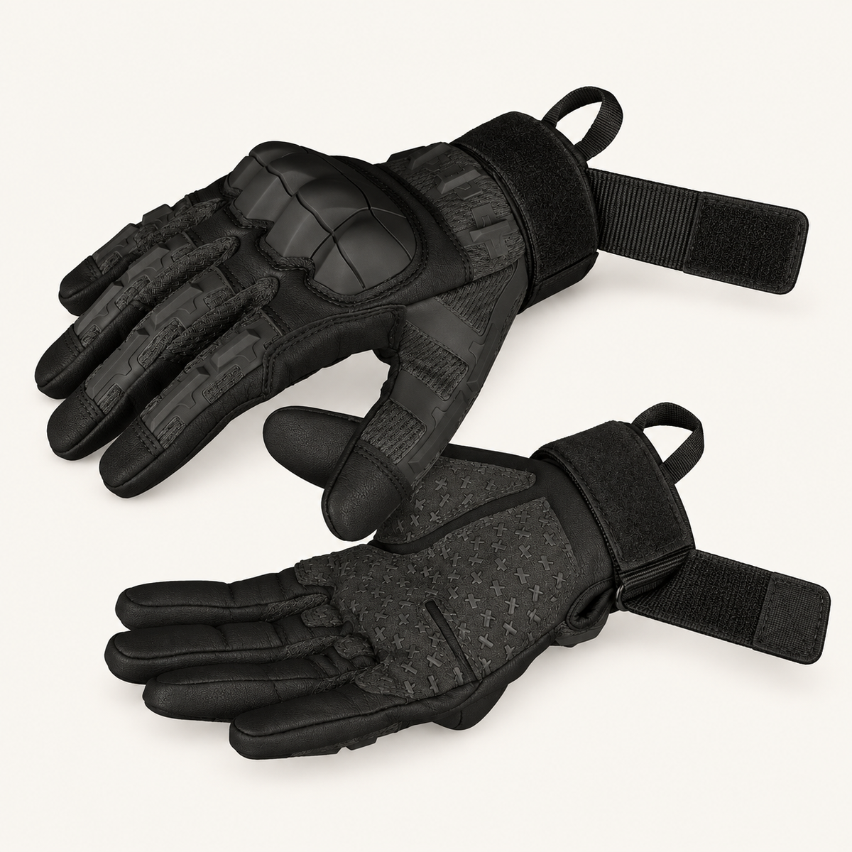 Gants thermiques anti froid noirs – sangles velcro ouvertes