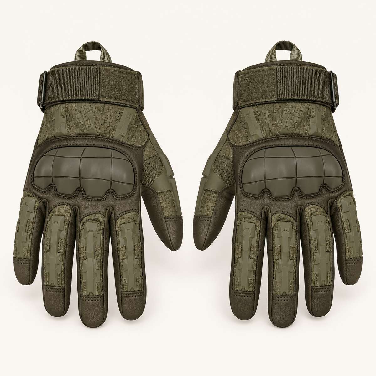 Paire de gants thermiques anti froid vert olive – packshot