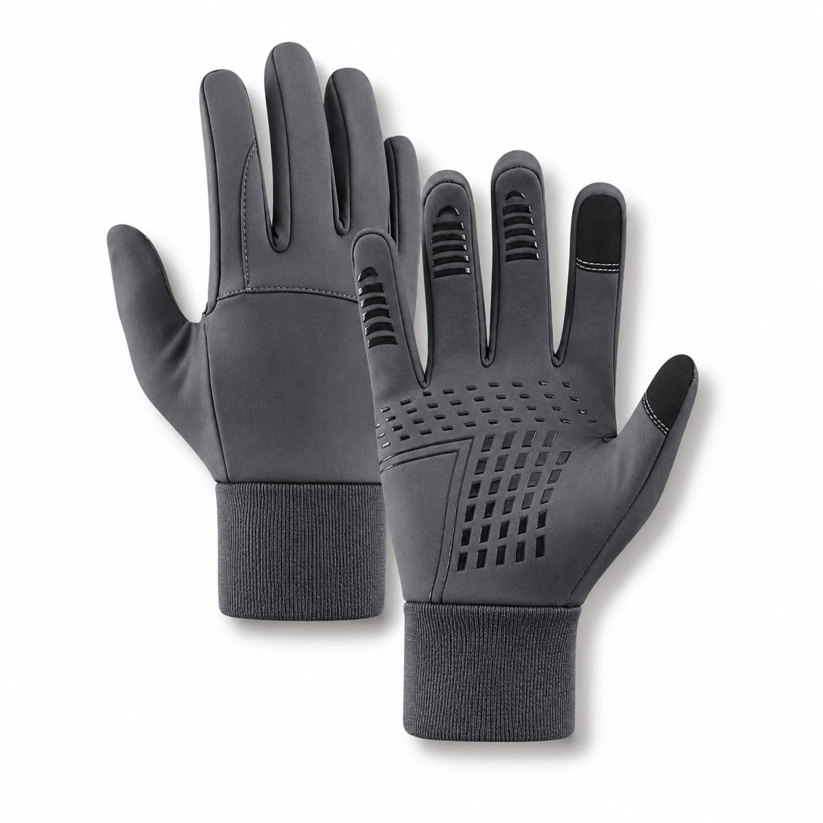 Gants trail imperméables gris — paire entière en studio