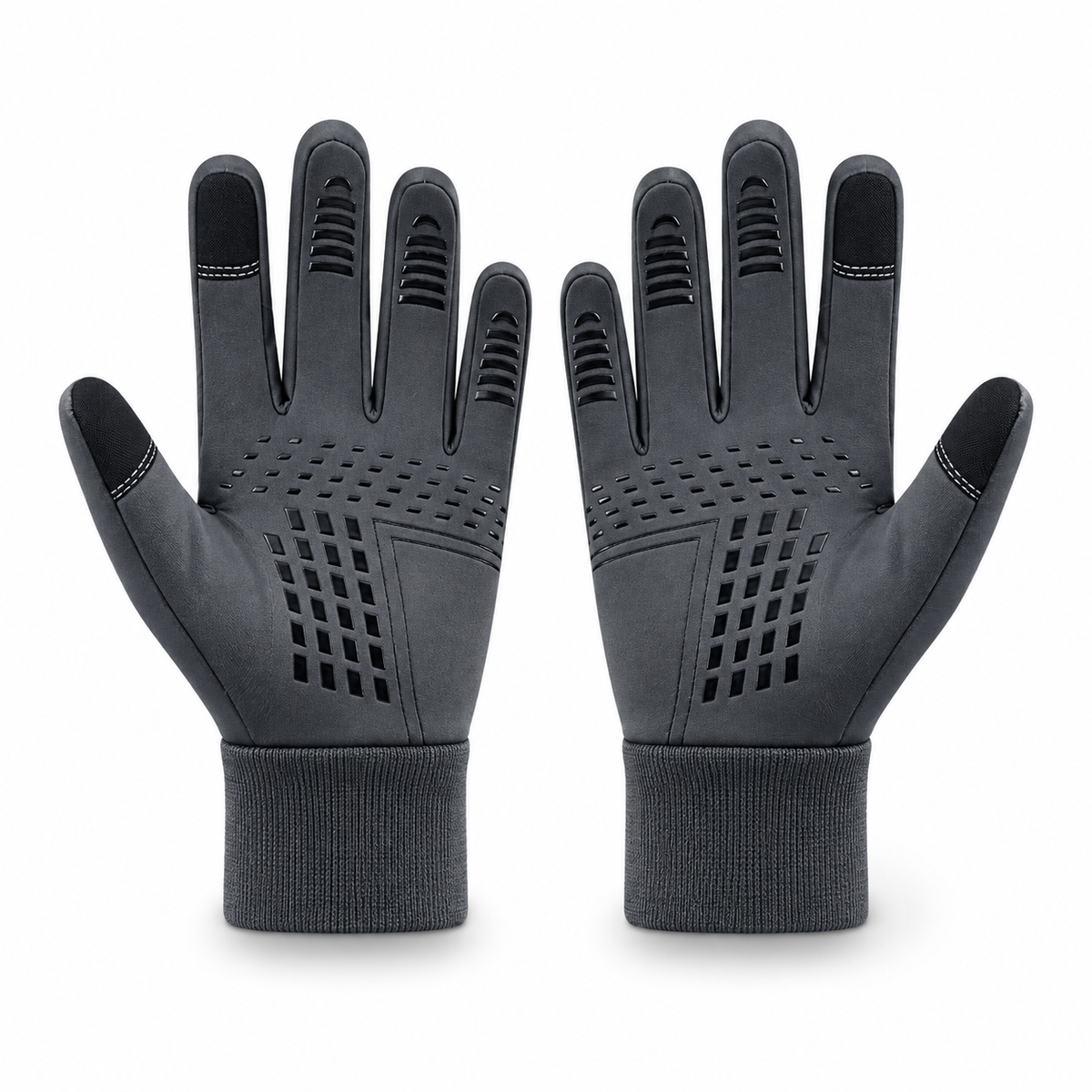 Gants trail imperméables gris — paumes antidérapantes