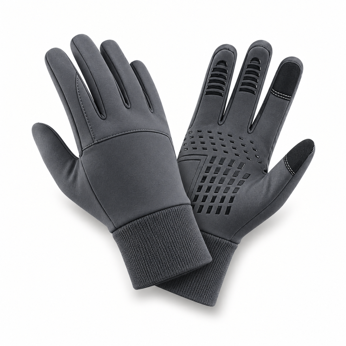 Gants trail imperméables gris — paire croisée