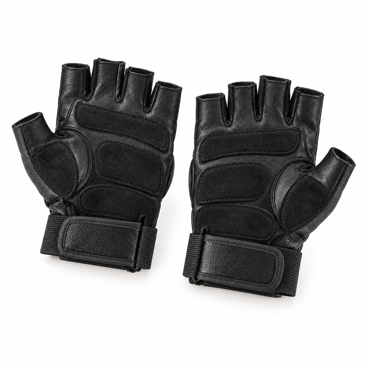 Gants cuir randonnée noirs – rembourrage des paumes