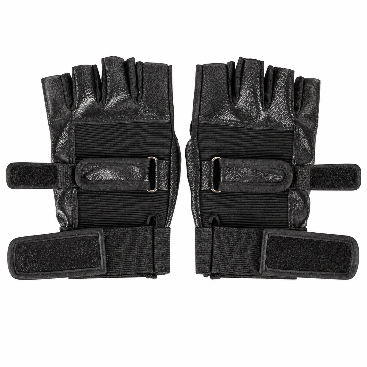 Gants cuir randonnée noirs – sangles de réglage ouvertes
