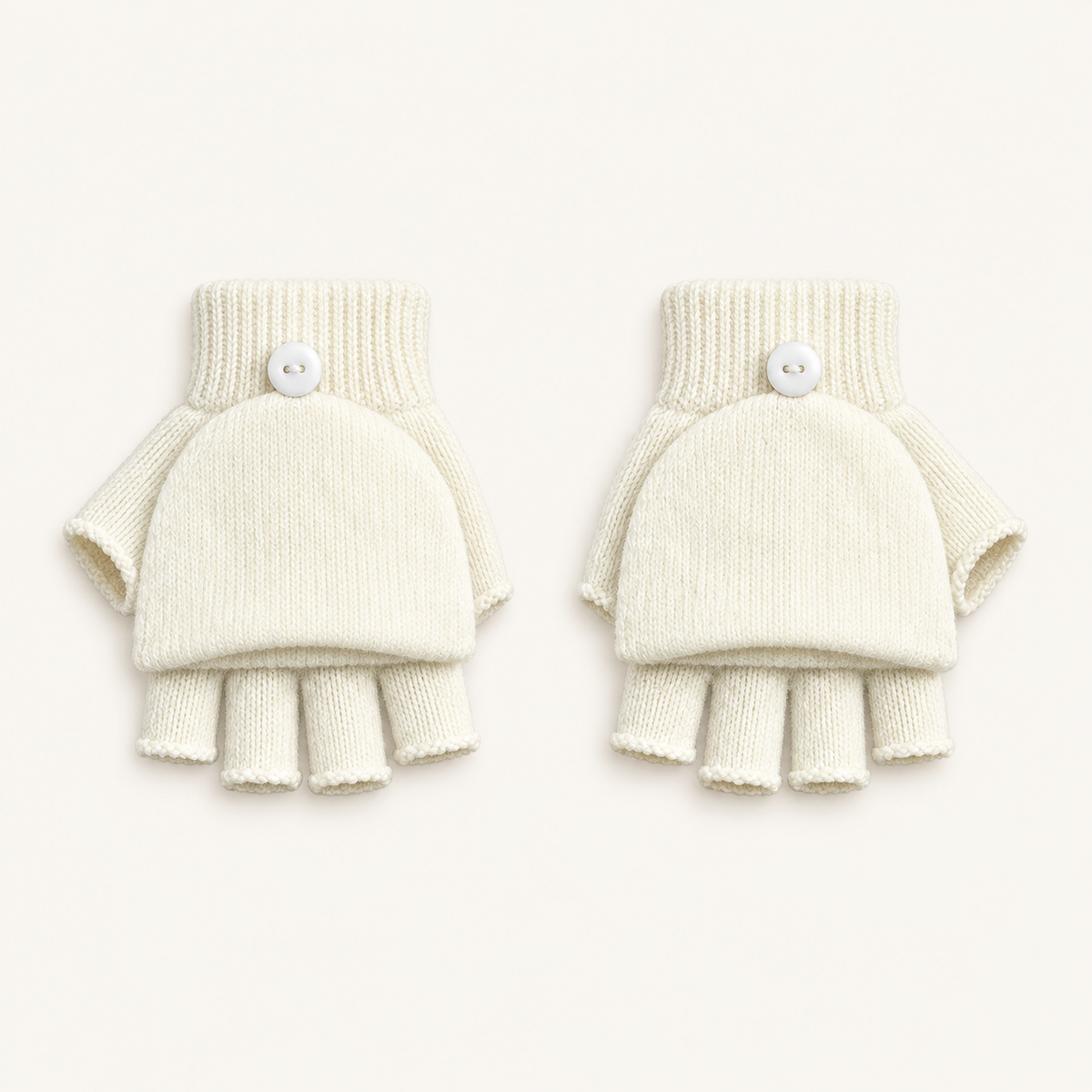 Paire de gants de randonnée fille blancs convertibles – packshot