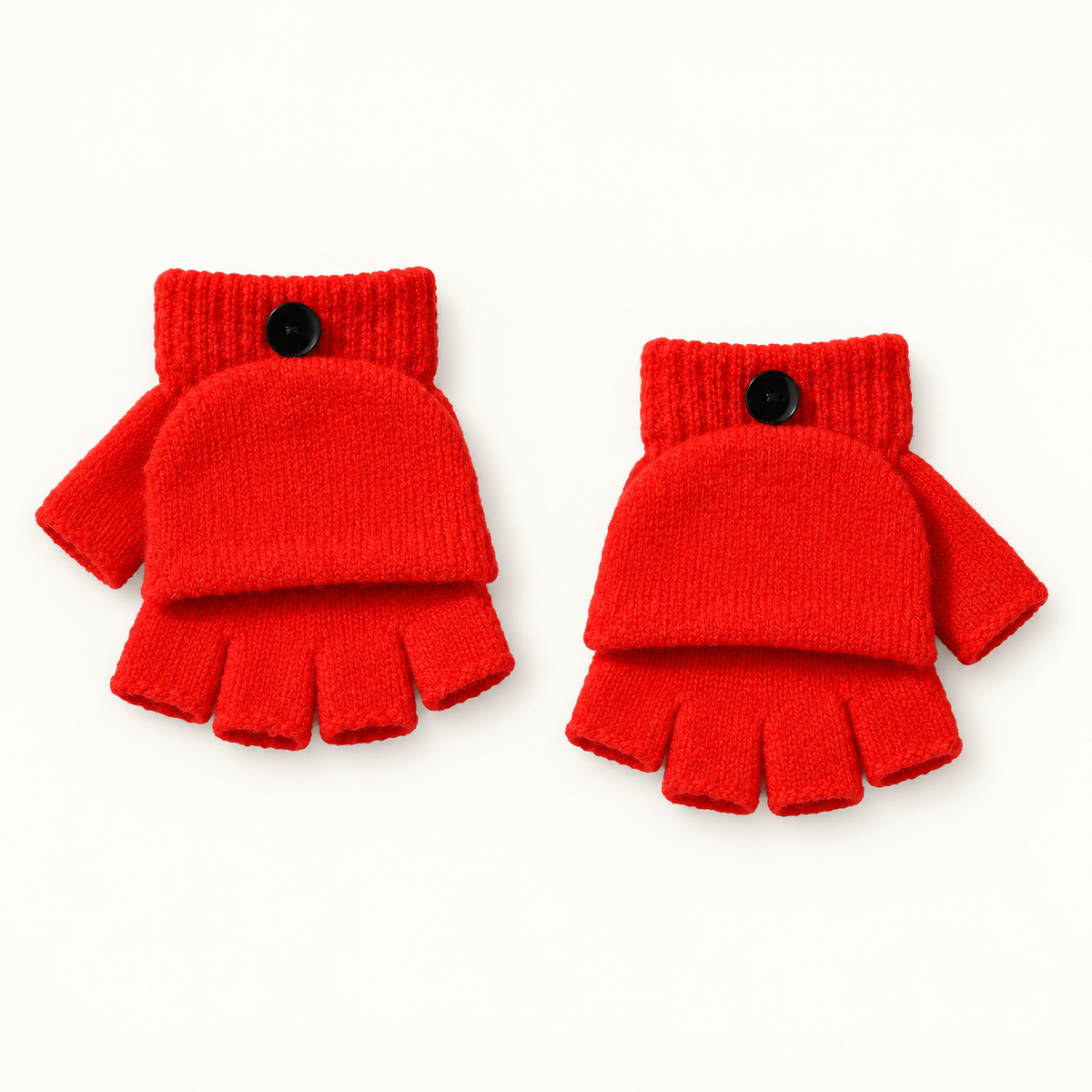 Gants de randonnée fille rouges – boutons de maintien des rabats