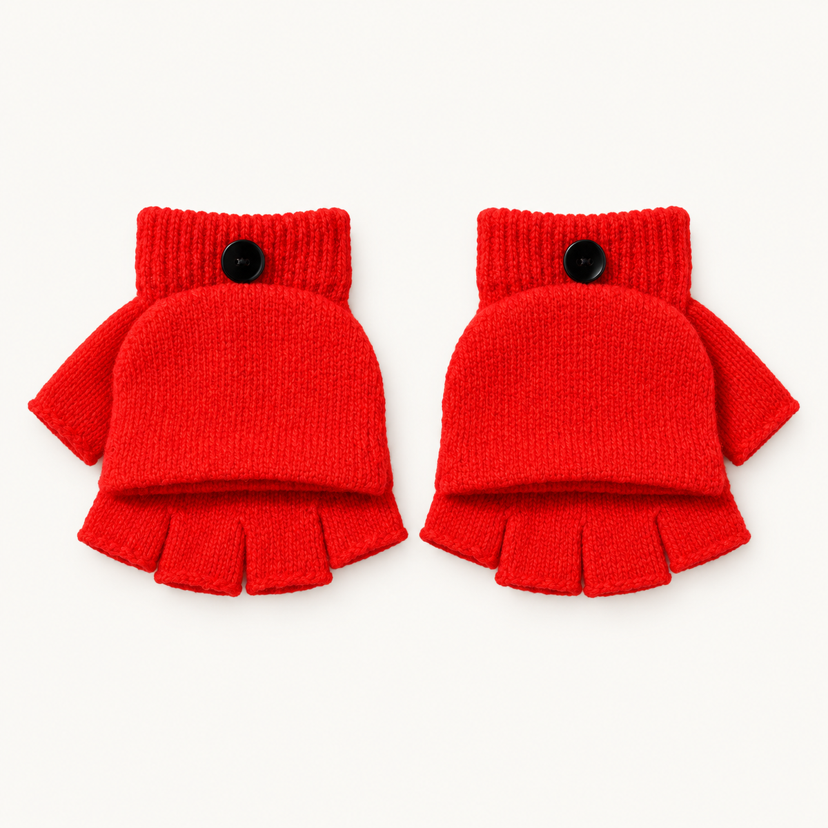 Paire de gants de randonnée fille rouges convertibles – packshot