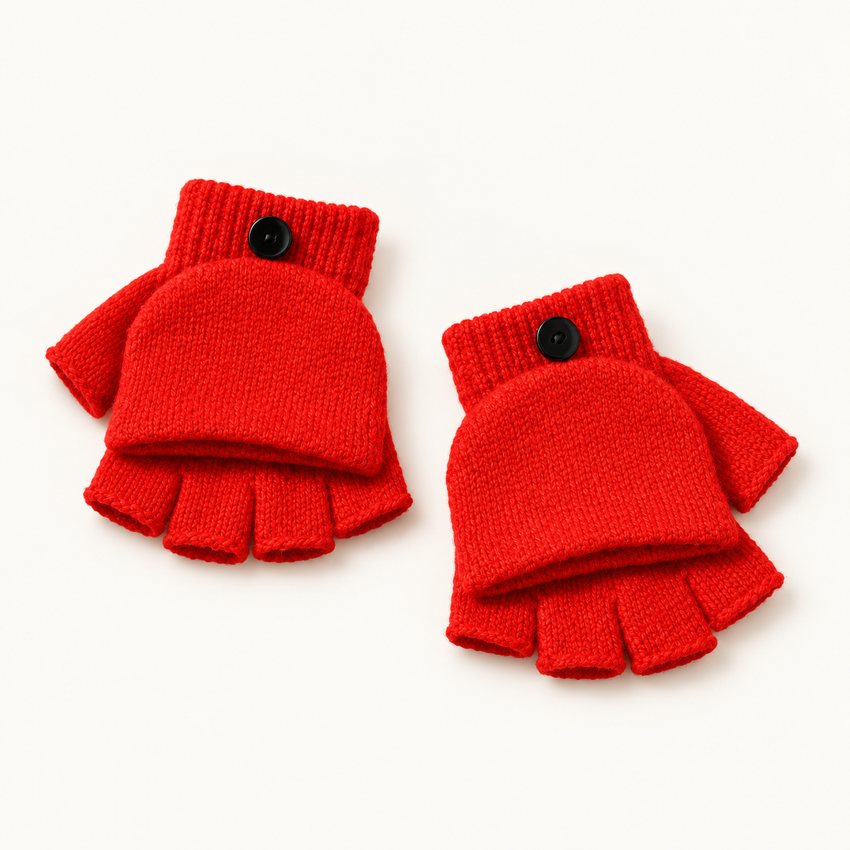 Gants de randonnée fille rouges convertibles – vue trois-quarts