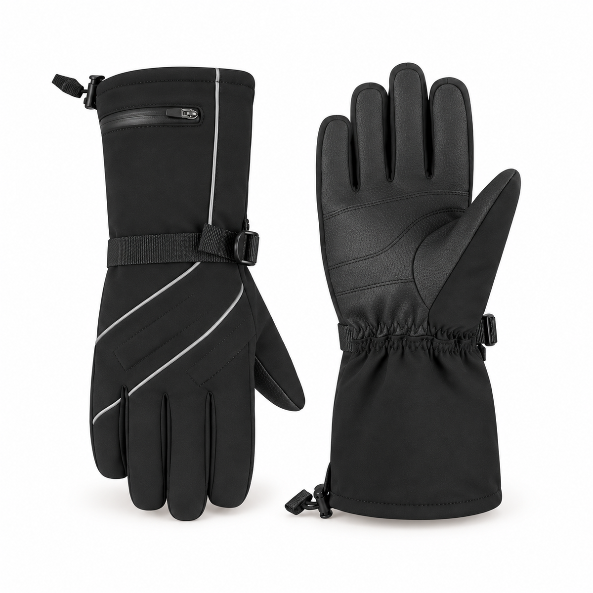 Gants de ski chauffants modèle A – dos et paume