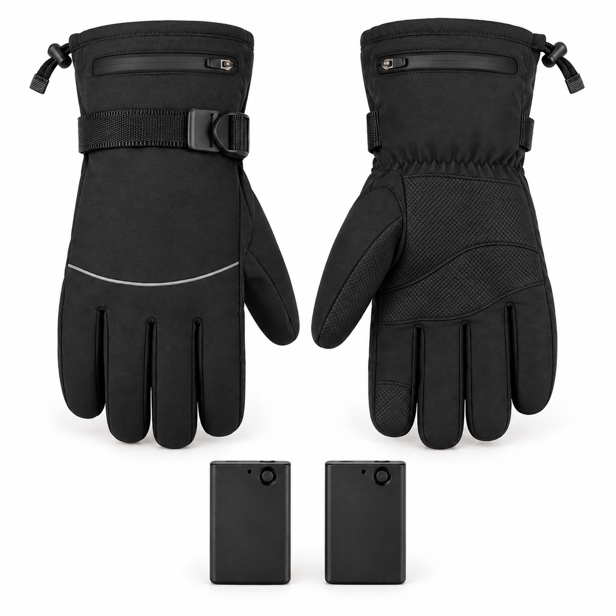 Gants de ski chauffants modèle B avec boîtiers pour piles