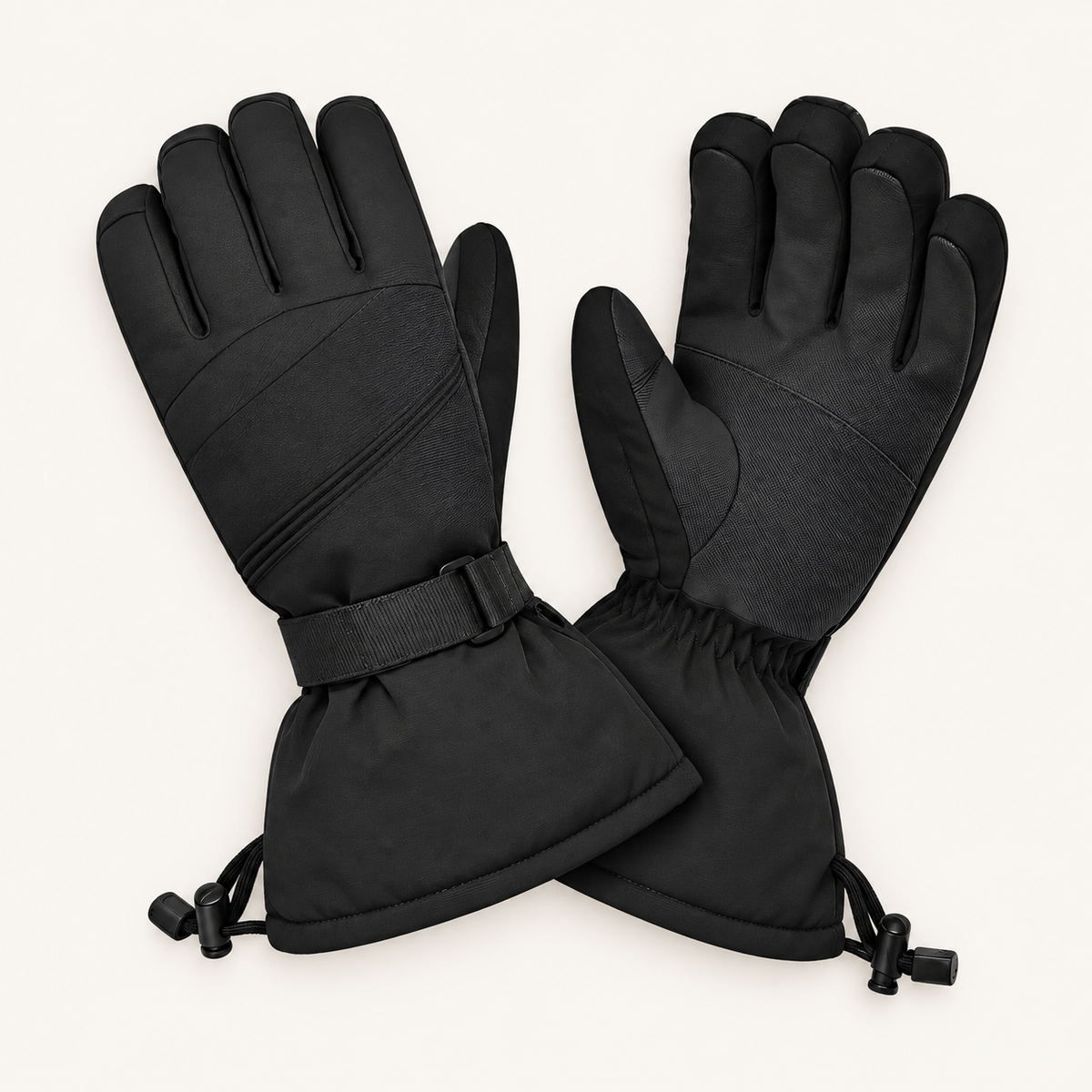 Gants de ski randonnée respirants noirs – paire croisée
