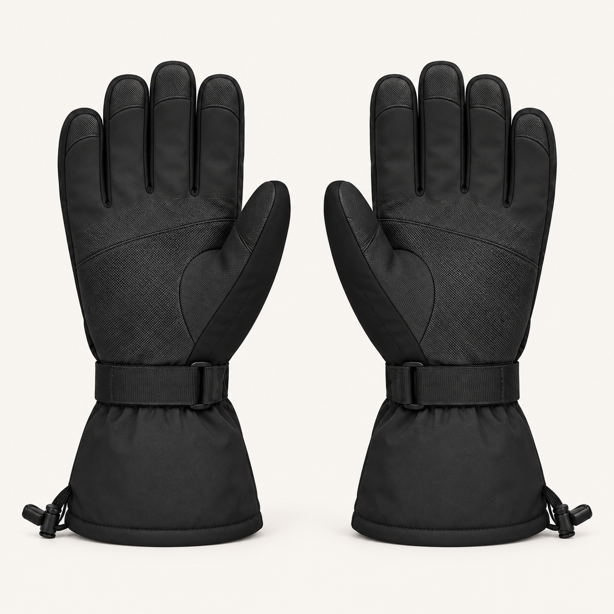 Gants de ski randonnée respirants noirs – paumes antidérapantes