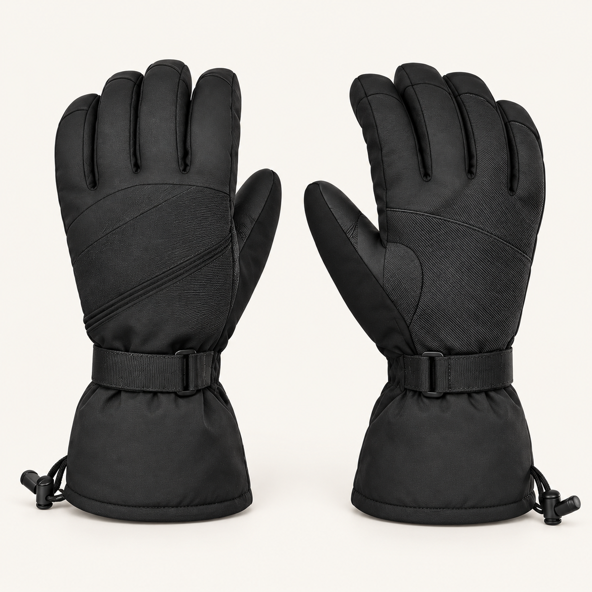 Gants de ski randonnée respirants noirs – vue trois-quarts