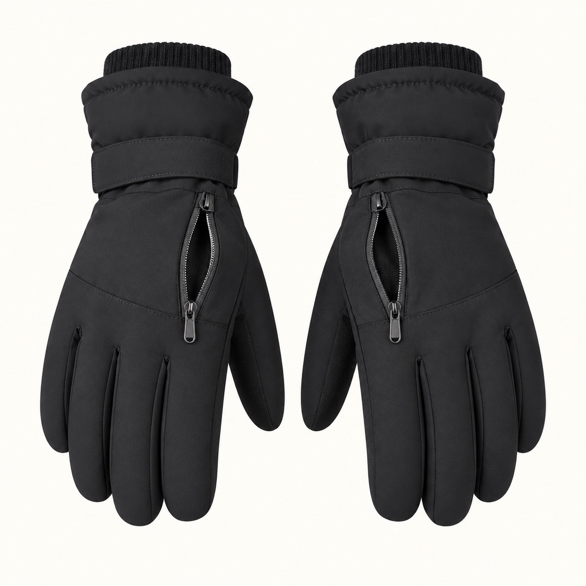 Gants femme grand froid — poches zippées ouvertes