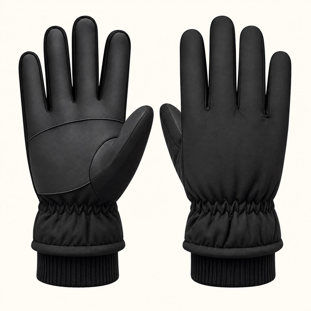 Gants femme grand froid — paire noire sans poche
