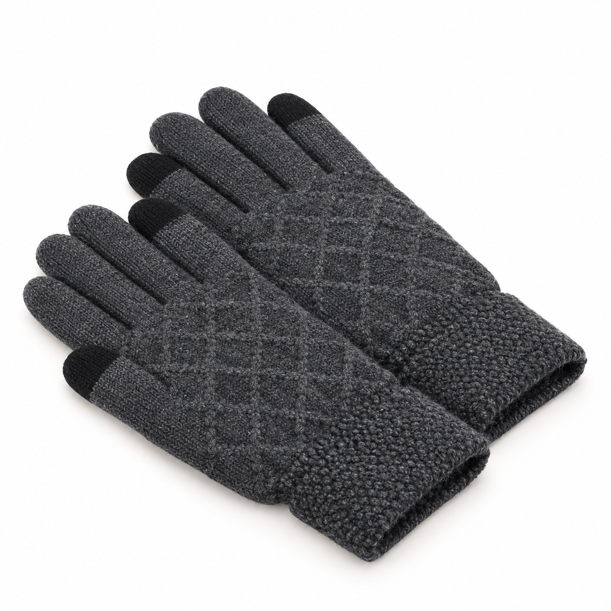 Gants laine randonnée gris losange – profil et épaisseur