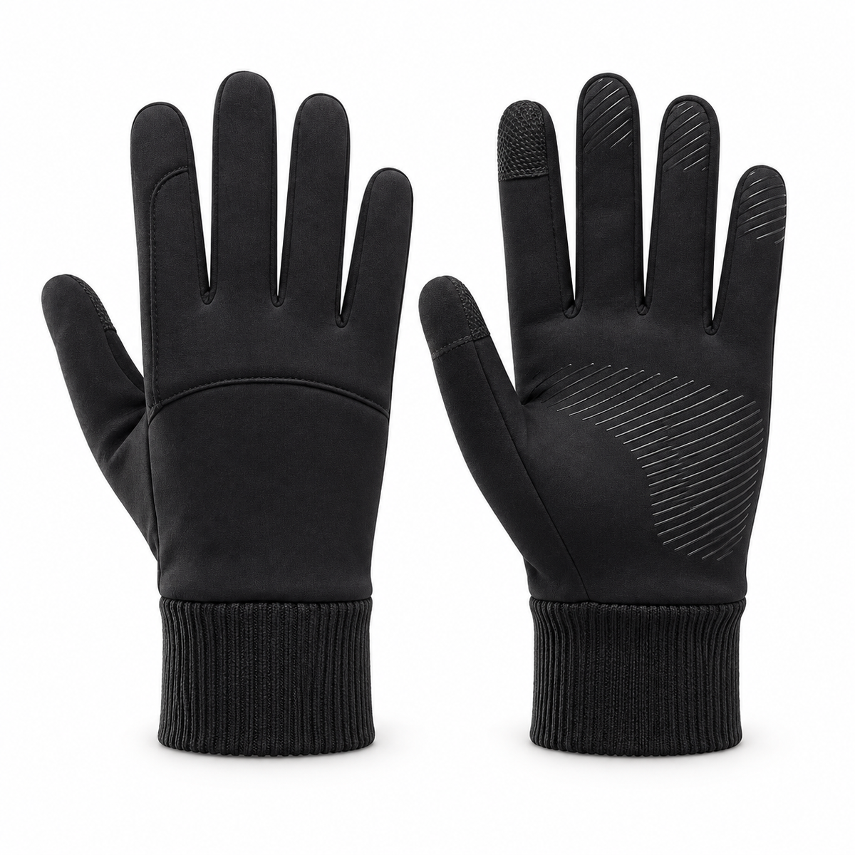 Gants pour randonnée raquette noirs - dos et paume