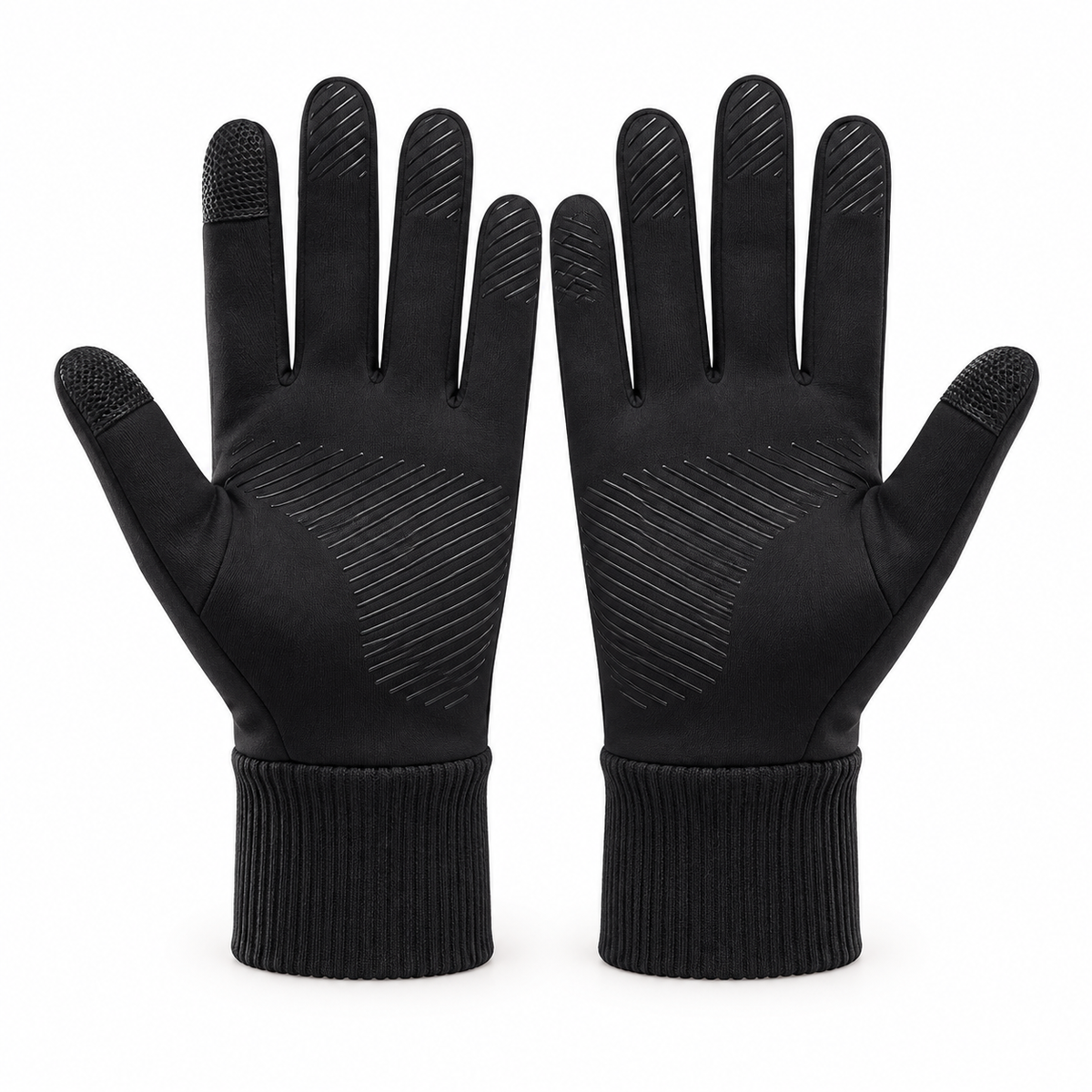 Gants pour randonnée raquette noirs - vue des paumes