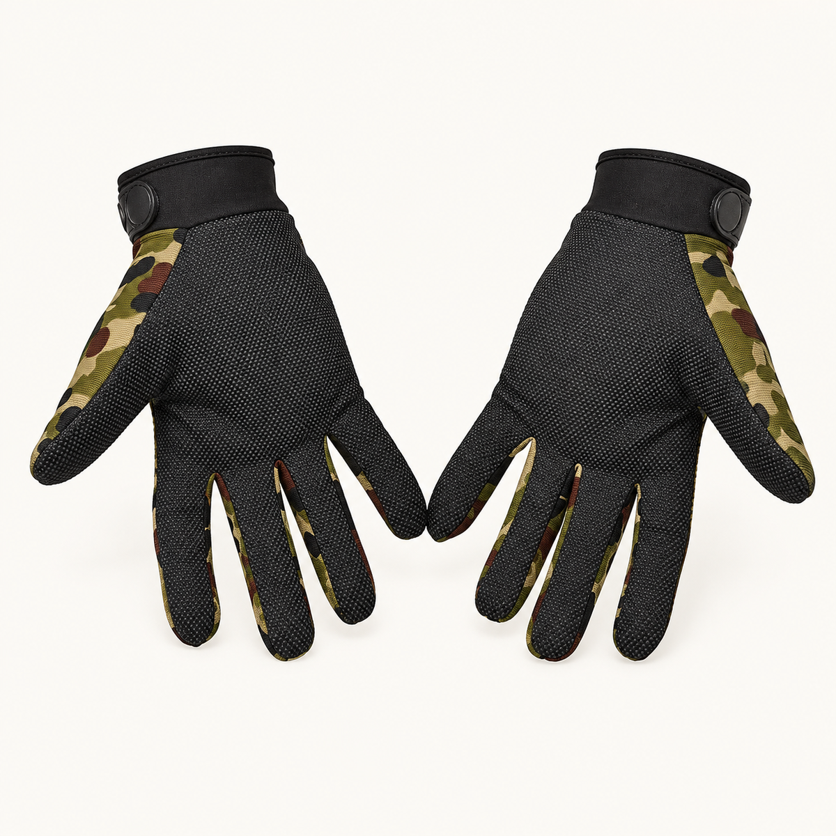 Gants randonnée été — paire camouflage — poignets réglables