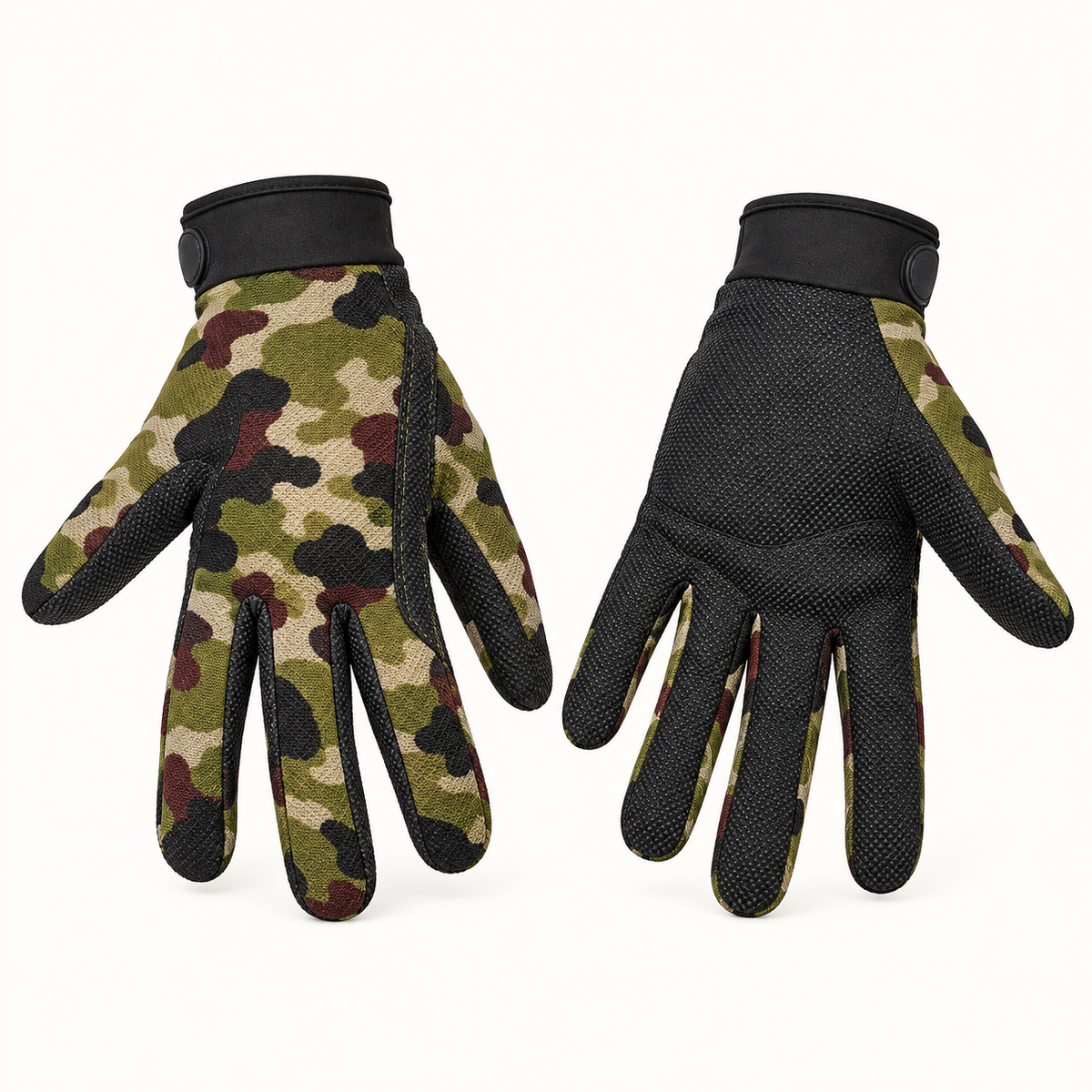 Gants randonnée été — paire camouflage — paume et renforts