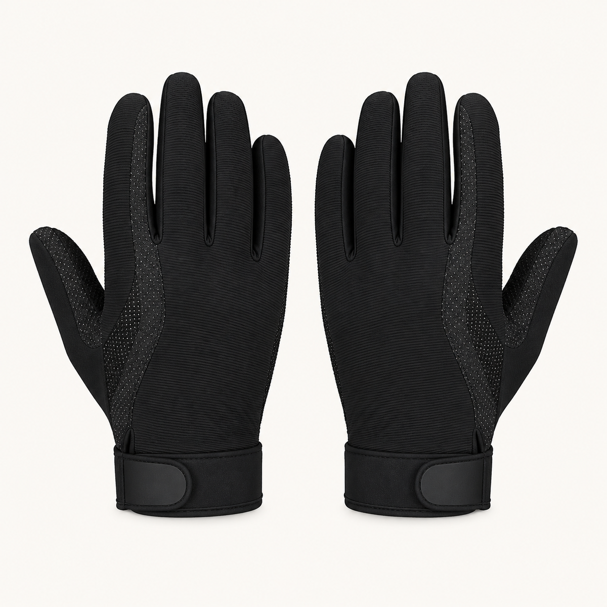 Gants randonnée été — paire noire — packshot dorsal
