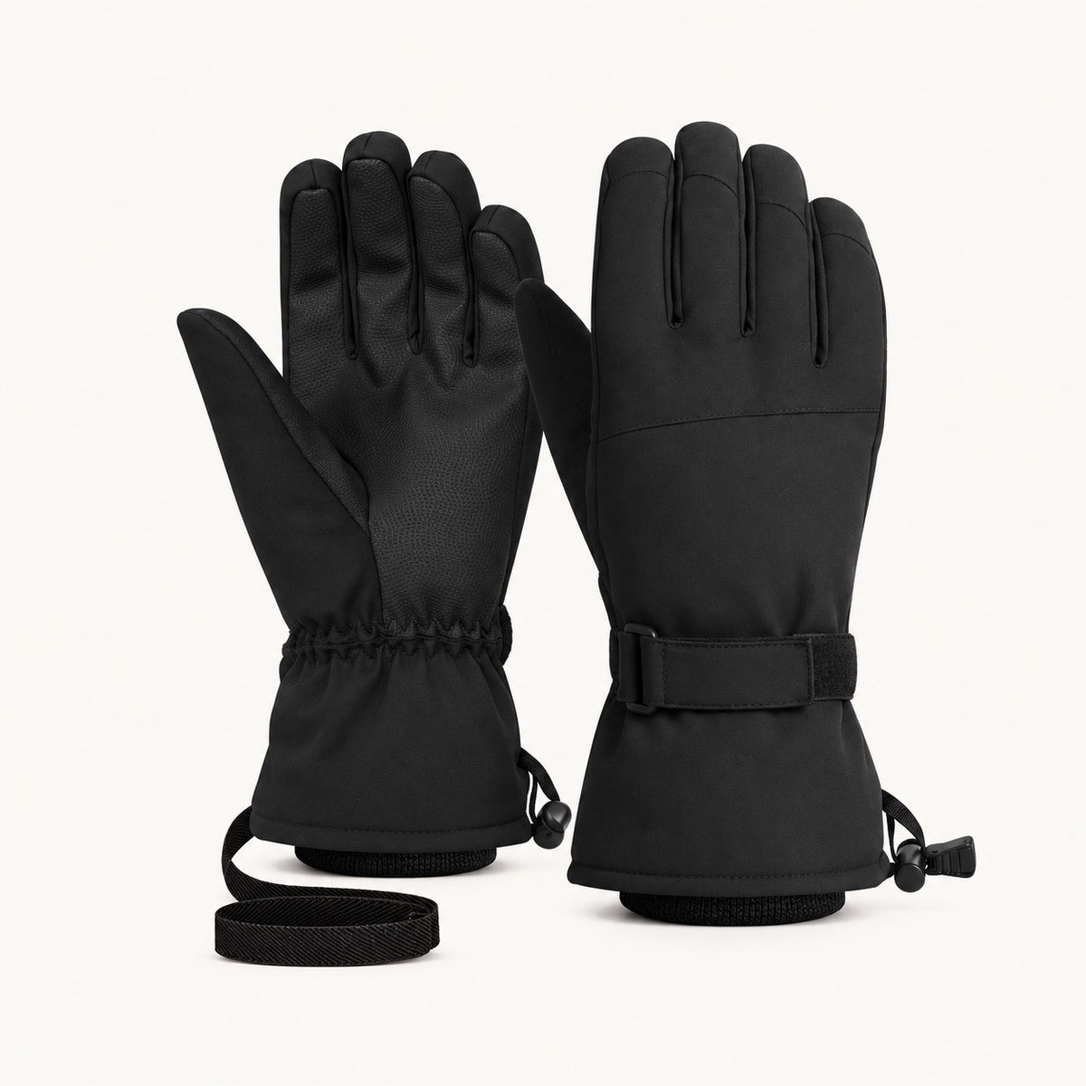 Gants randonnée hiver homme noirs — paire complète