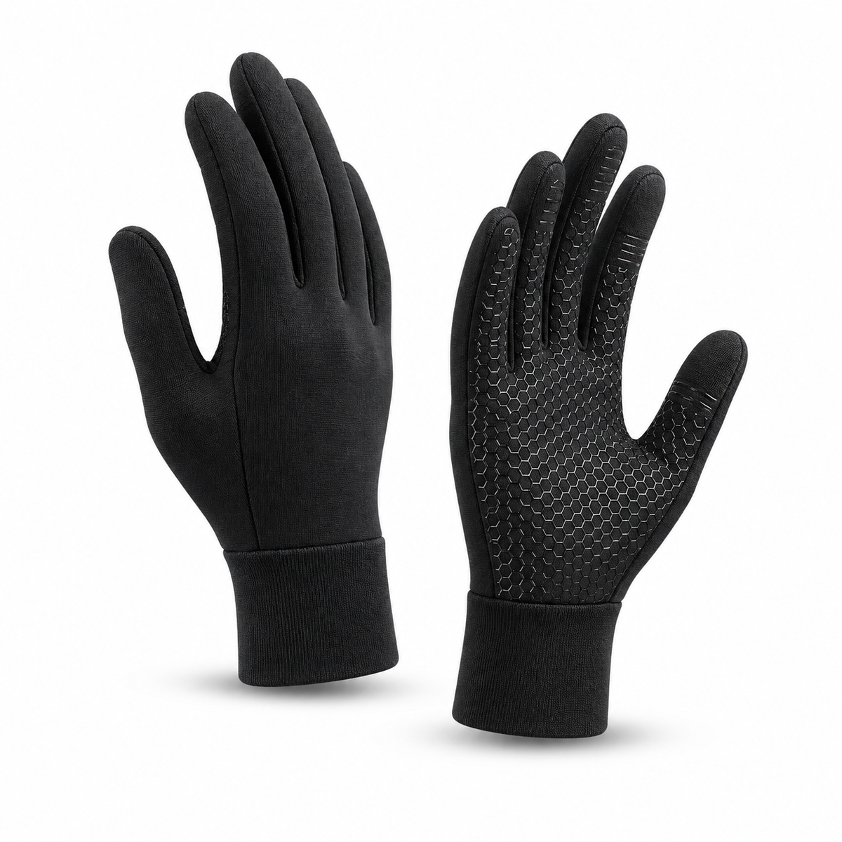 Gants thermiques femme noirs – vue de profil