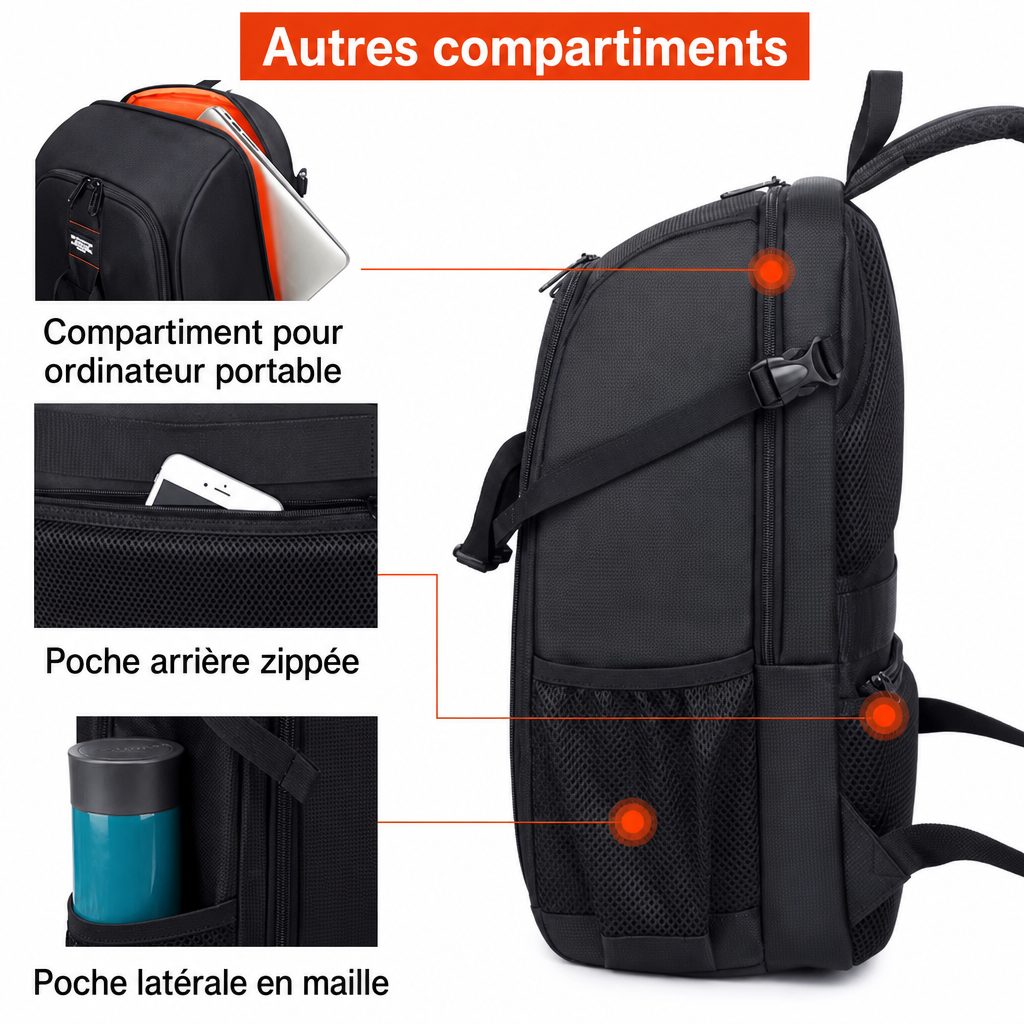 Sac À Dos Photo Rando Ouverture Dorsale Et Ordinateur