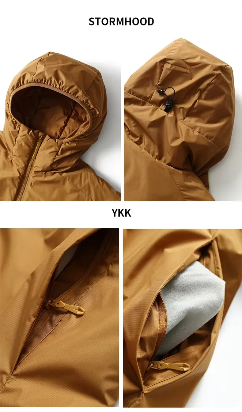 Veste Imperméable Randonnée Homme Marron