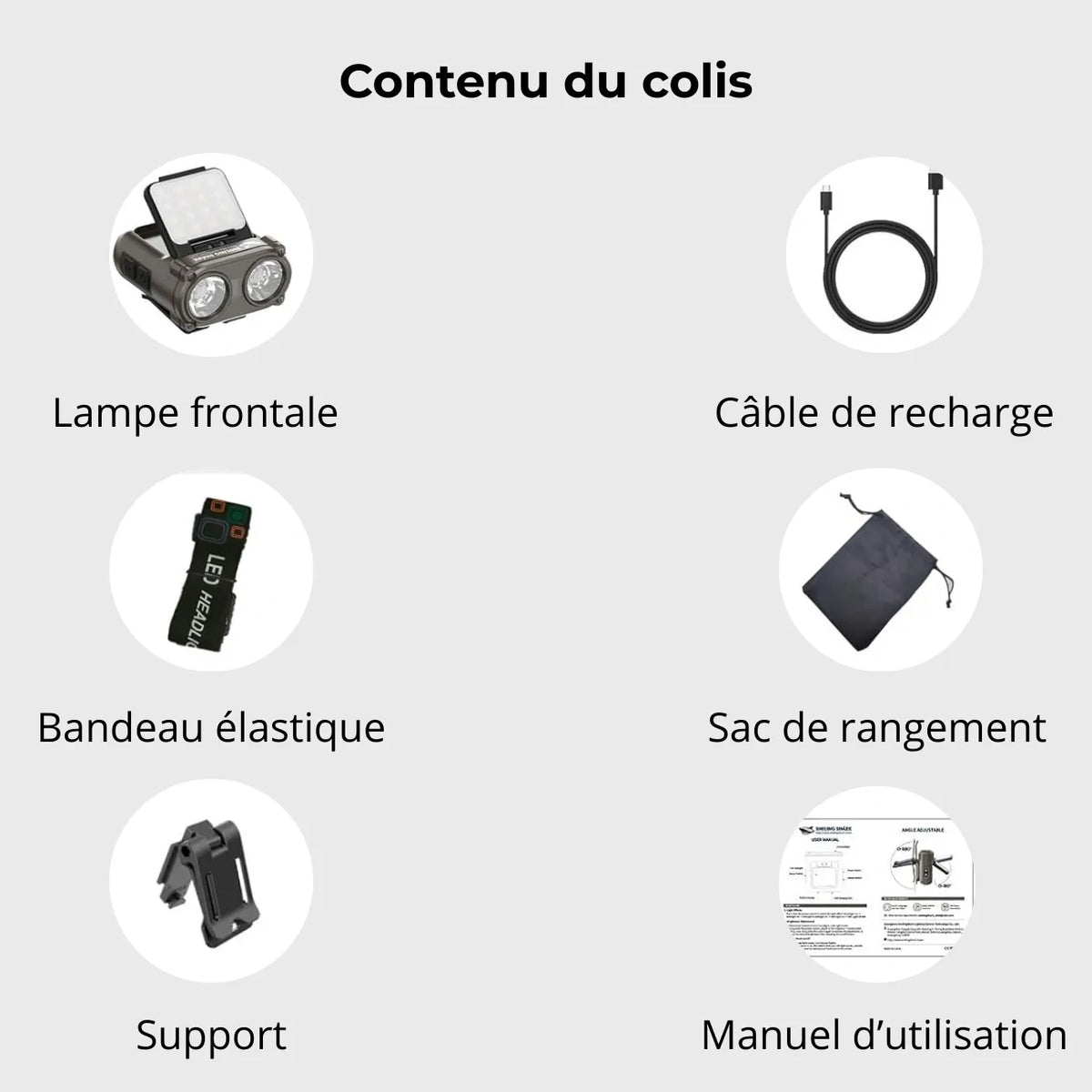 Lampe Frontale 500 Lumens 7