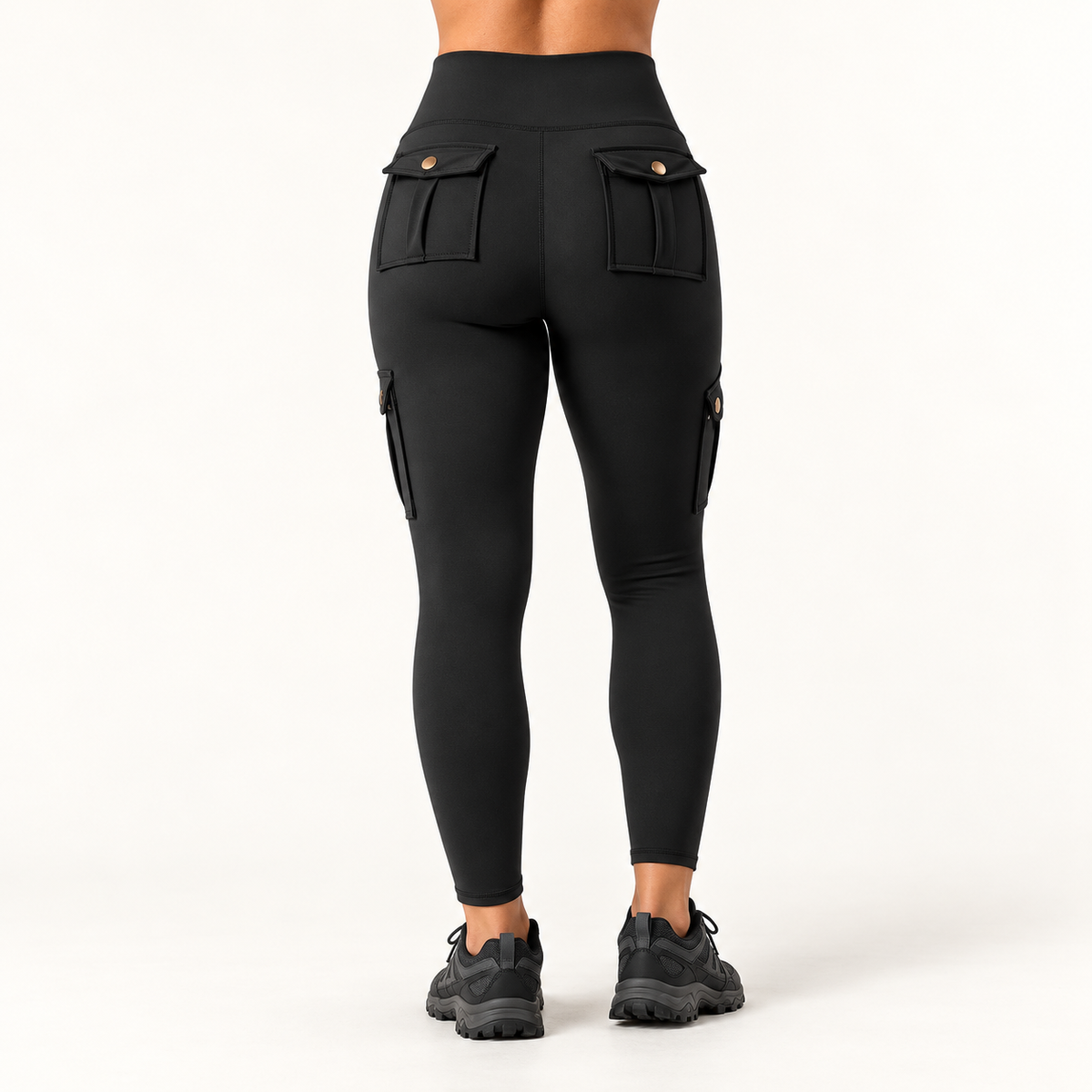 Legging cargo noir – vue portée de dos