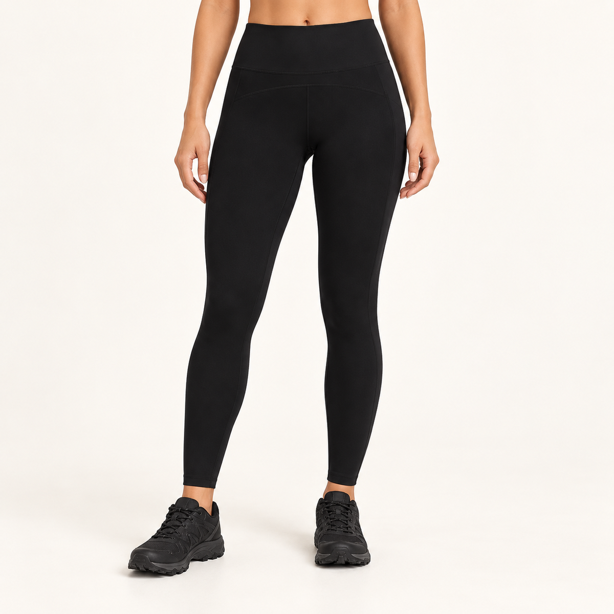 Legging été femme noir porté de face