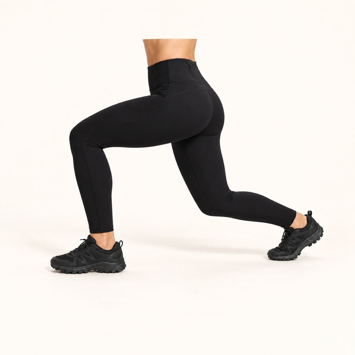 Legging été femme noir en mouvement
