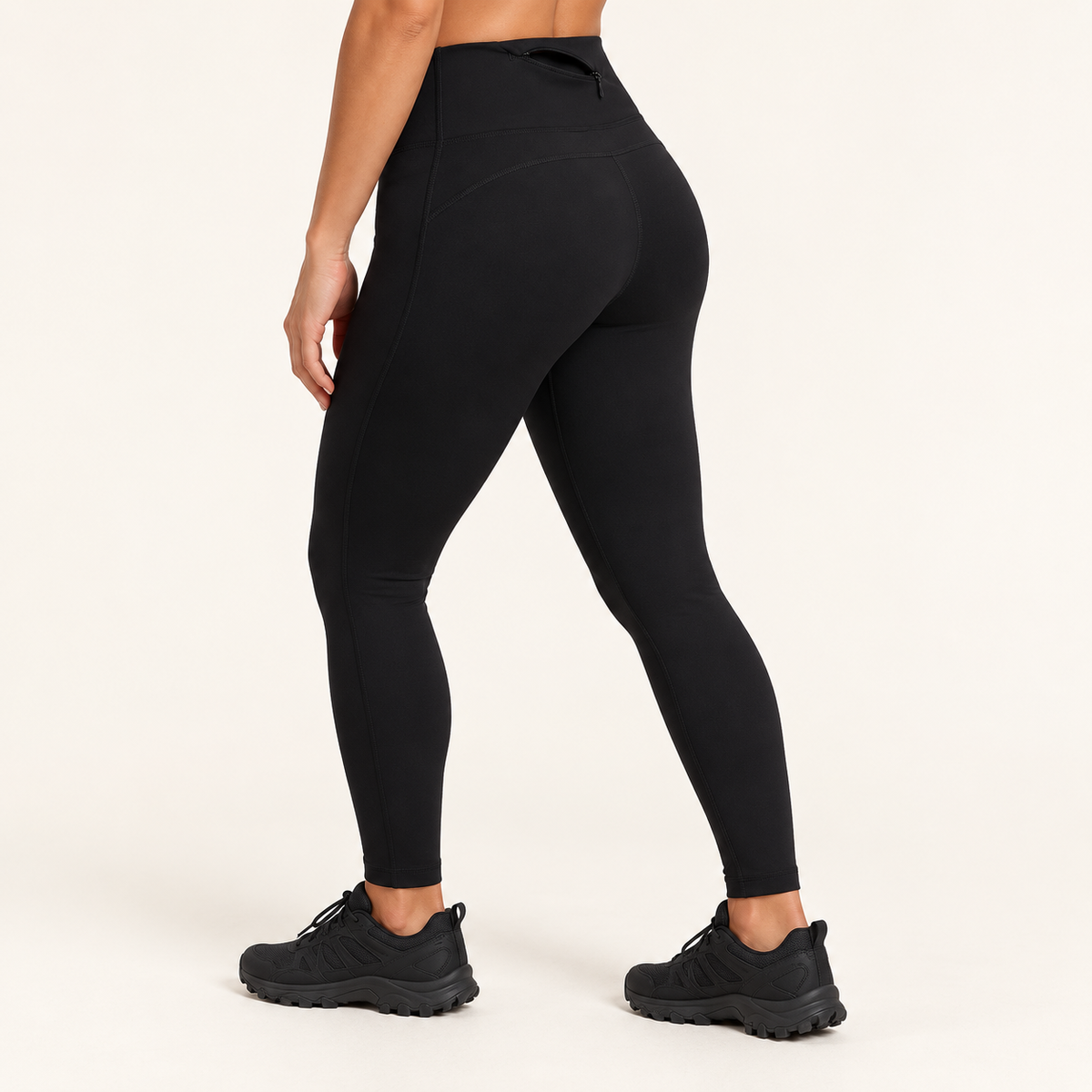 Poche zippée dos du legging été femme noir
