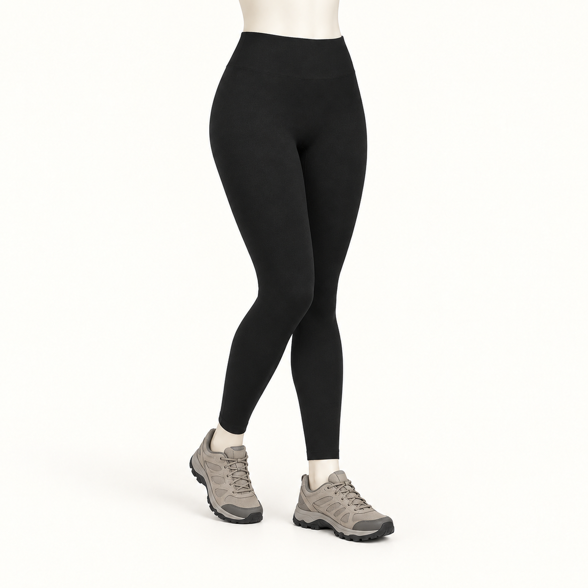 Legging randonnée hiver femme noir — vue trois quarts
