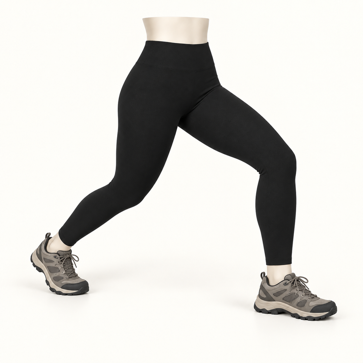 Legging randonnée hiver femme noir en fente de marche