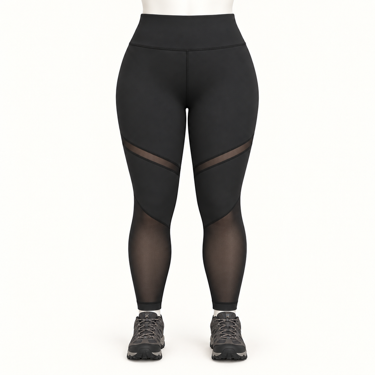 Legging randonnée XXL noir porté — face