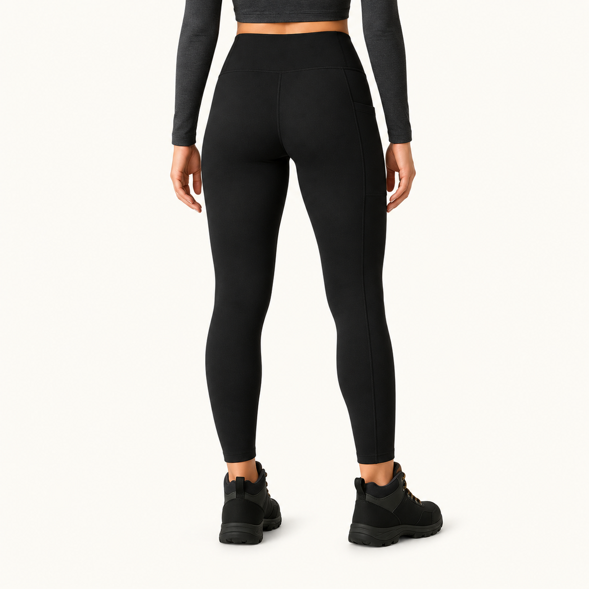 Legging technique femme noir porté — dos