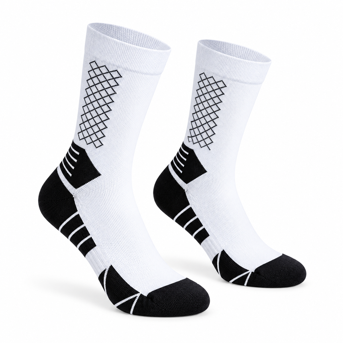 Lot Chaussette Randonnée Femme — trois-quarts opposé Blanc
