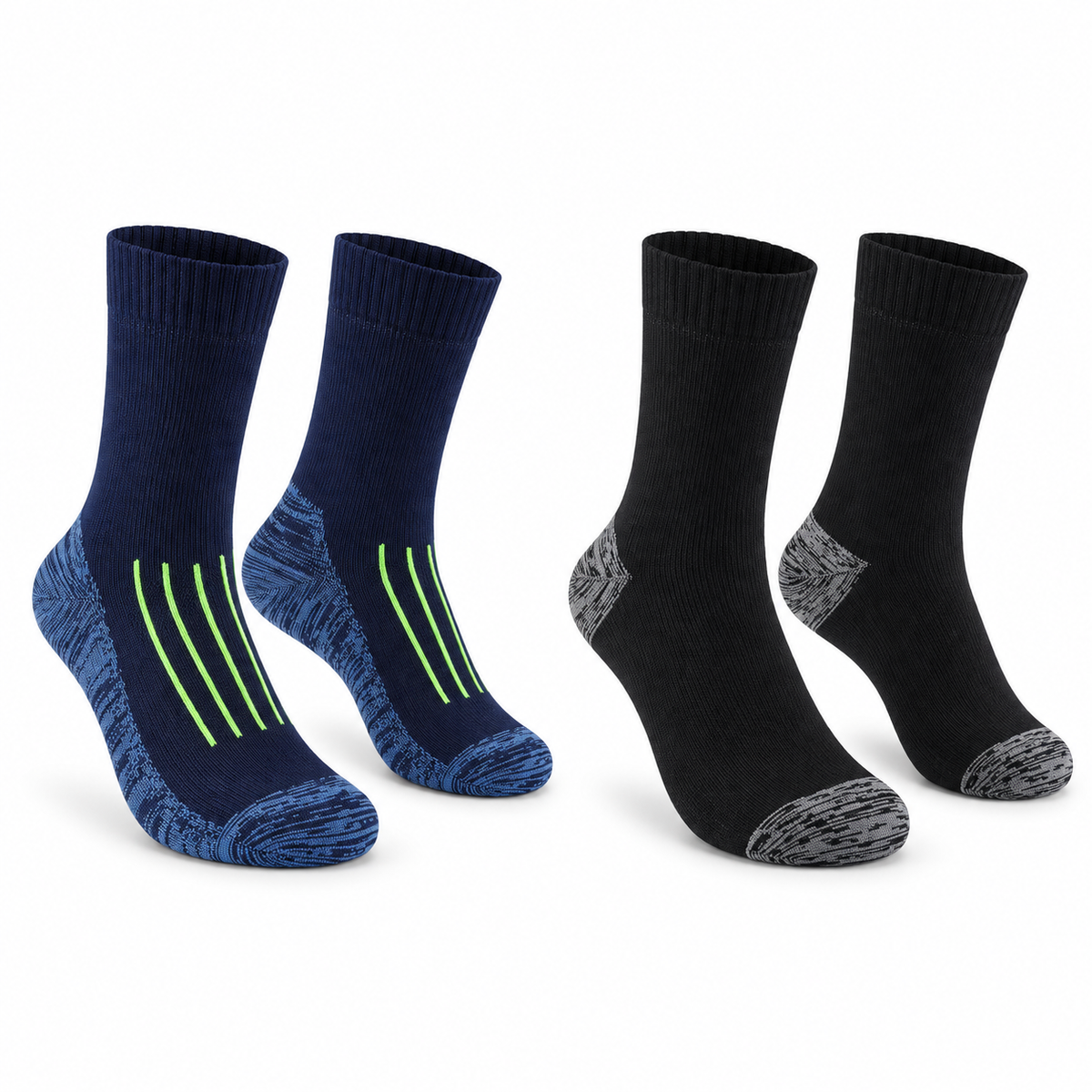 Chaussettes de randonnée homme bleu marine et noir