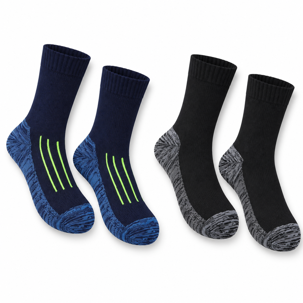 Texture et zones tricotées des chaussettes randonnée homme